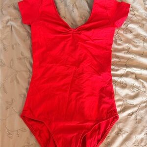 Wear Moi Red Cap sleeve leotard adult ballet❤️